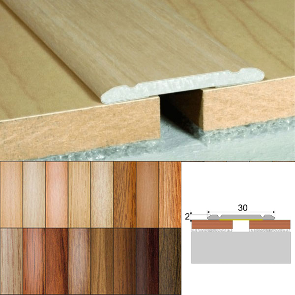 Self Adhesive Aluminium Wood Effect Door Threashold Floor Trim