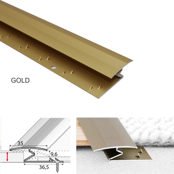 Aluminium Anodised Z Profiles Trim For Joining Carpet to Wood