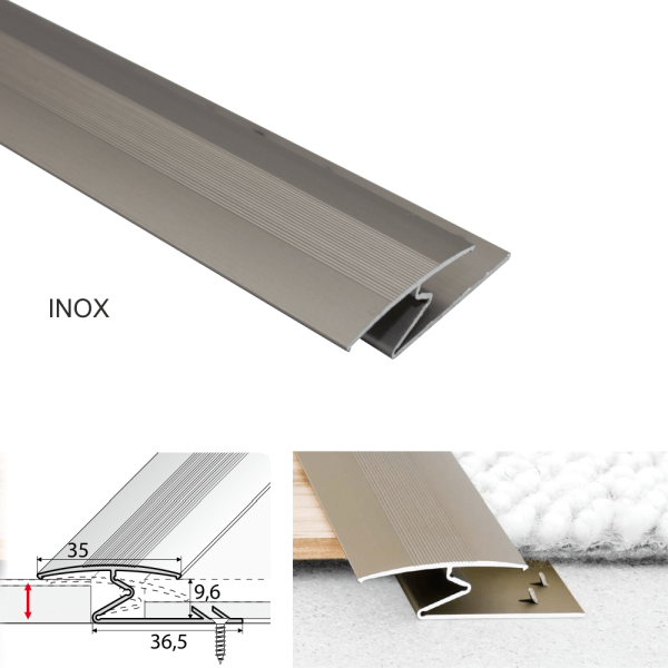 Aluminium Anodised Z Profiles Trim For Joining Carpet to Wood