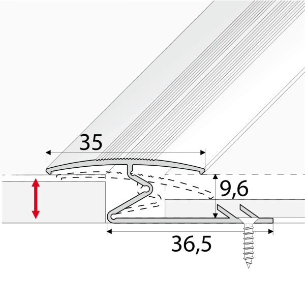 Aluminium Anodised Z Profiles Trim For Joining Carpet to Wood