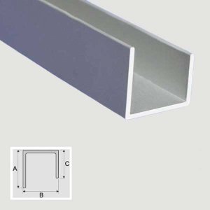 Aluminum Anodised C Profile Non-Equal Sided Channel C Shape Section Bar 1m Long