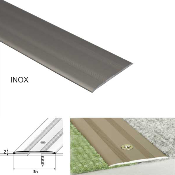 Aluminum Heavy Duty Flat Door Bar Threshold For Carpet Floor