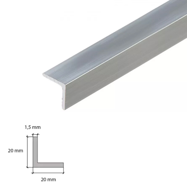 Anodised Aluminium Angle Corner Trim Edging Guard - 1m Long 