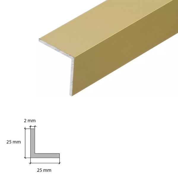 Anodised Aluminium Angle Corner Trim Edging Guard - 1m Long 