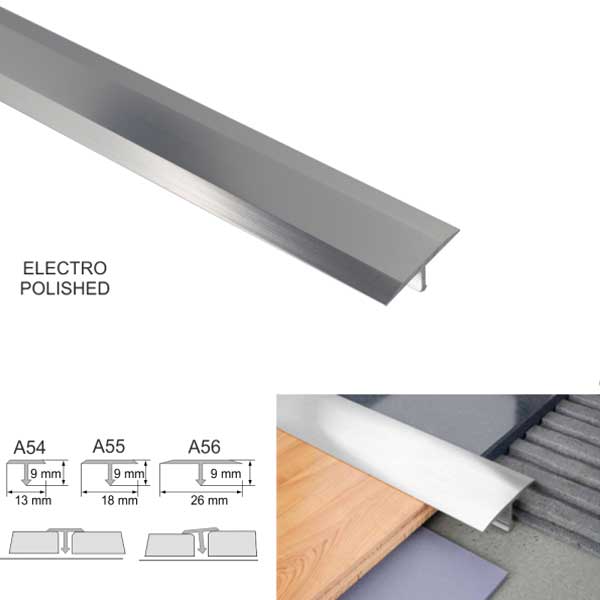 Anodised Aluminium T Bar Transition Threshold Trim For Tiles