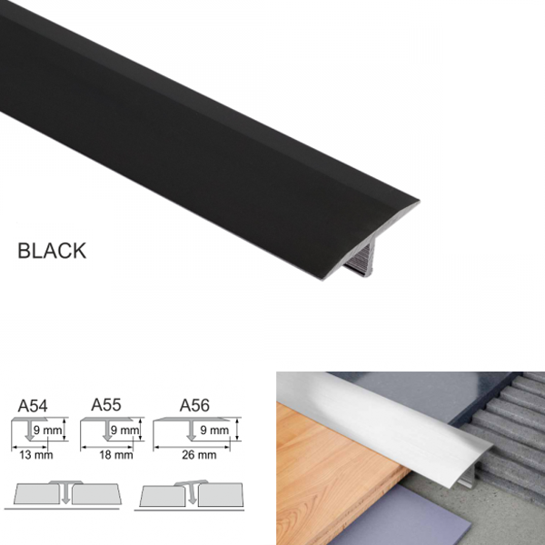 Aluminium T Bar Transition Trim Anodised Threshold For Tiles