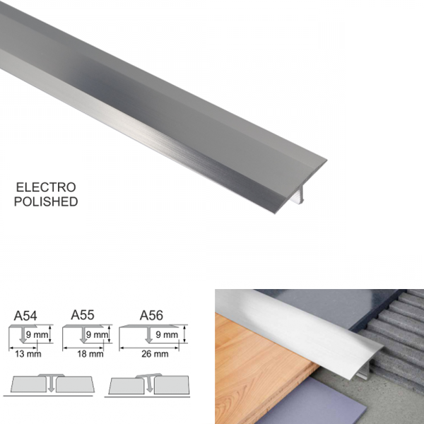 Aluminium T Bar Transition Trim Anodised Threshold For Tiles