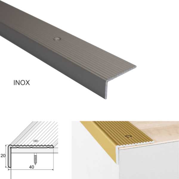 Anodised Anti-Slip Aluminum Stairs Nosing For Wooden Treads