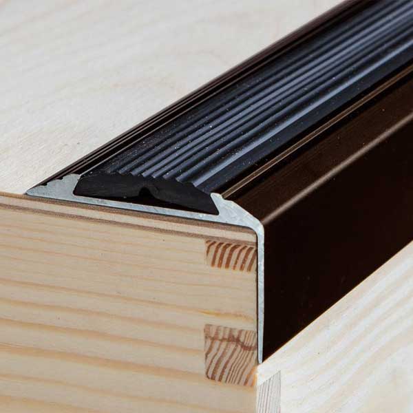 Anti-Slip Aluminium Stair Nosing Edge Trim With Rubber Insert