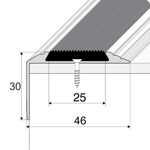 Anti-Slip Aluminium Stair Nosing Edge Trim With Rubber Insert