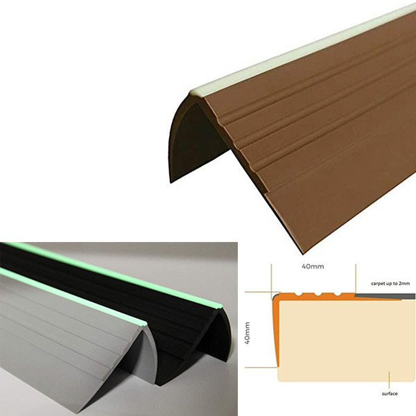 Anti Slip PVC Bullnose Stair Nosing Rubber Angle Step Edge