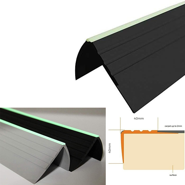 Anti Slip PVC Bullnose Stair Nosing Rubber Angle Step Edge