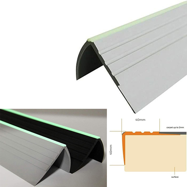 Anti Slip PVC Bullnose Stair Nosing Rubber Angle Step Edge