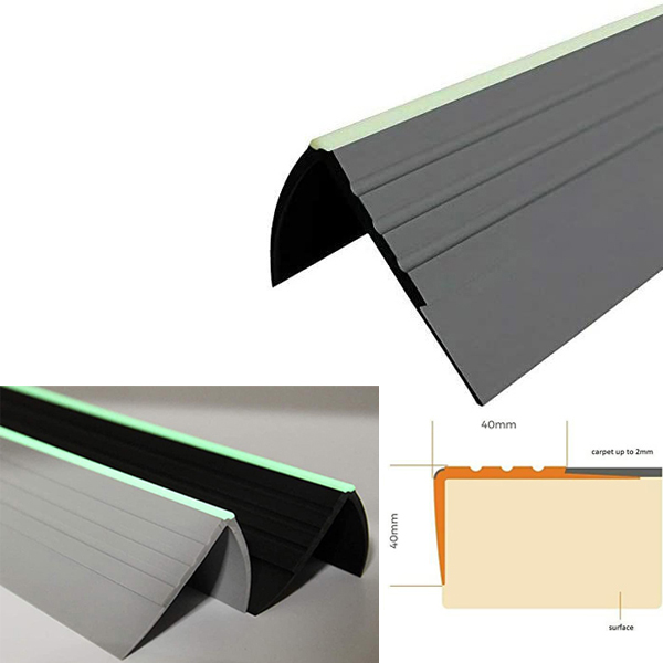 Anti Slip PVC Bullnose Stair Nosing Rubber Angle Step Edge