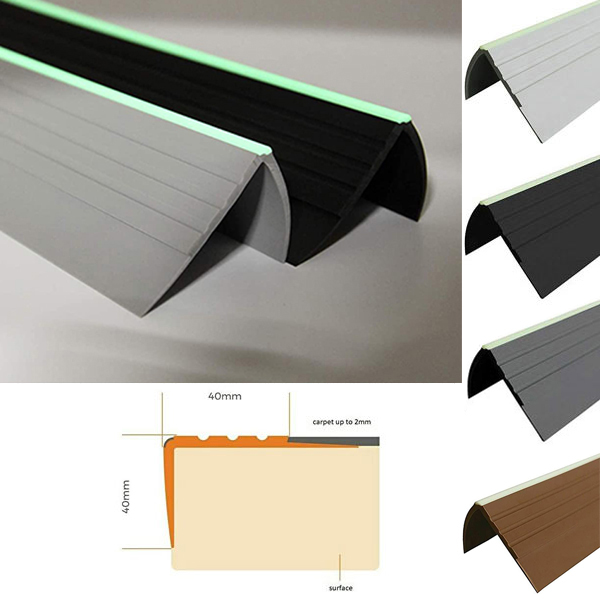 Anti Slip PVC Bullnose Stair Nosing Rubber Angle Step Edge