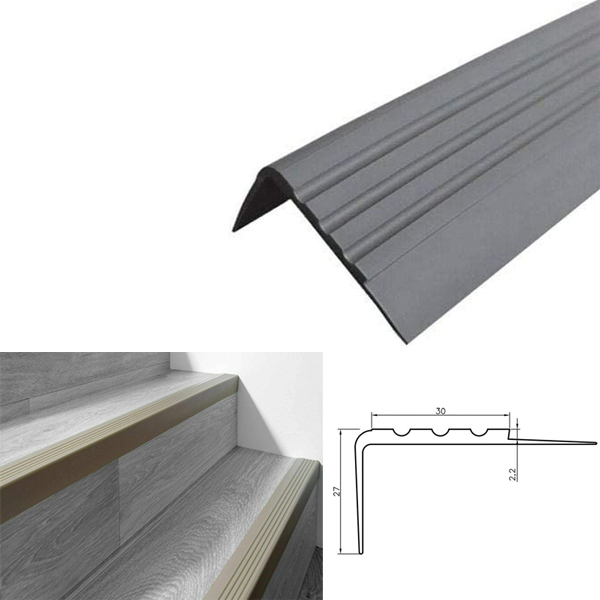 Anti Slip Rubber Angle Step Edge PVC Bullnose Stair Nosing