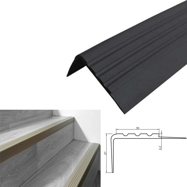 Anti Slip Rubber Angle Step Edge PVC Bullnose Stair Nosing