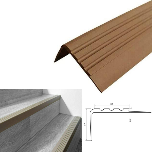 Anti Slip Rubber Angle Step Edge PVC Bullnose Stair Nosing