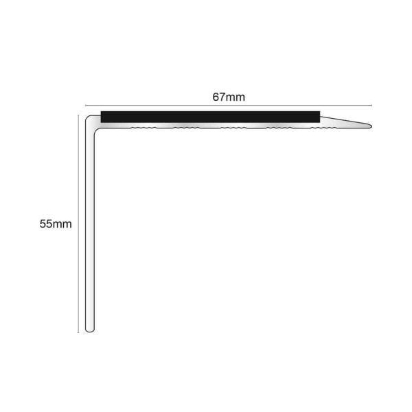 Anti Slip Aluminium Stair Nosing Edge Trim With Pvc Insert DDA Compliant 