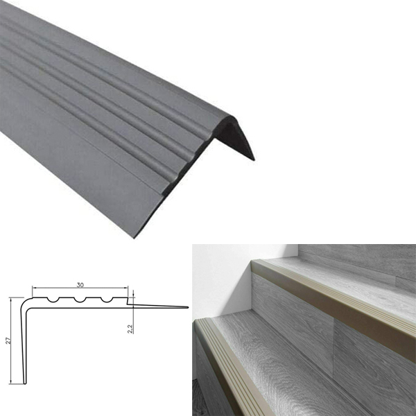 Anti Slip Rubber Angle Step Edge Bullnose Stair Nosing Trim