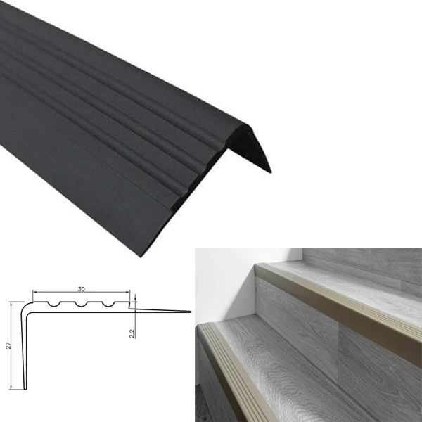 Anti Slip Rubber Angle Step Edge Bullnose Stair Nosing Trim