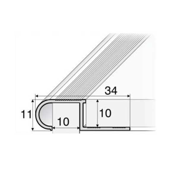 Anti-Slip Stair Nosing Step Edging Trim For Tiles - 34mm x 11mm x 10mm