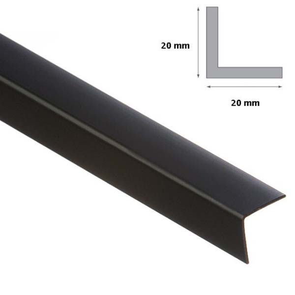 Black Plastic PVC Corner 90 Degree Angle Trim 2.5m Long