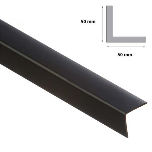 Black Plastic PVC Corner 90 Degree Angle Trim 2.5m Long