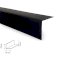 Plastic PVC Corner 90 Degree Angle Trim Black 2.44m Long