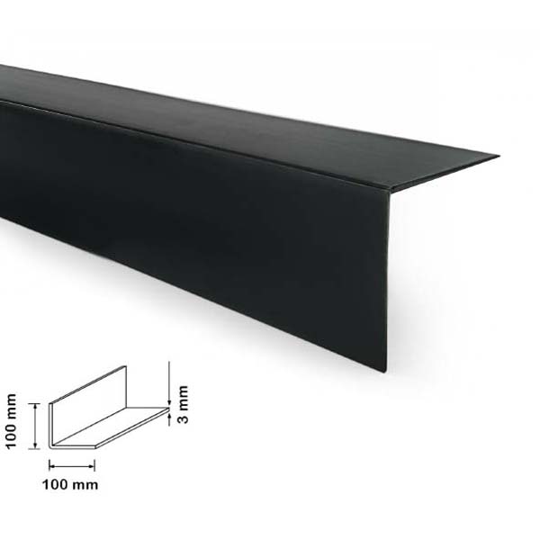 Plastic PVC Corner 90 Degree Angle Trim Black 2.44m Long