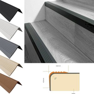 Non Slip PVC Rubber Angle Step Edge Bullnose Stair Nosing