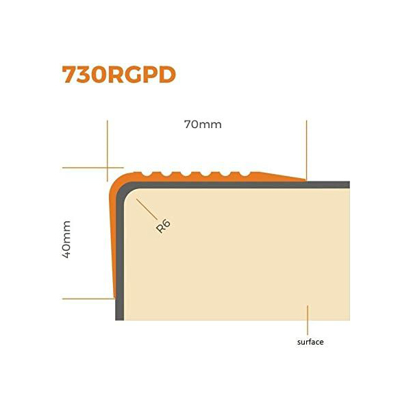 Non Slip PVC Bullnose Stair Nosing Rubber Angle Step Edge Strip