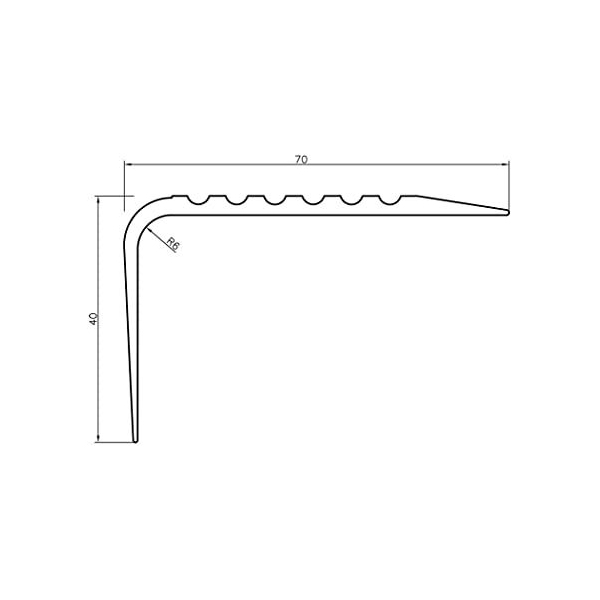 Non Slip PVC Bullnose Stair Nosing Rubber Angle Step Edge Strip