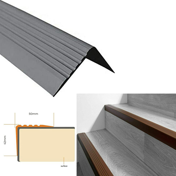 Non Slip Bullnose Stair Nosing Rubber Angle Step Edge Trim