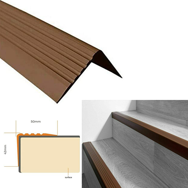 Non Slip Bullnose Stair Nosing Rubber Angle Step Edge Trim