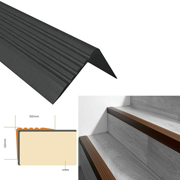 Non Slip Bullnose Stair Nosing Rubber Angle Step Edge Trim