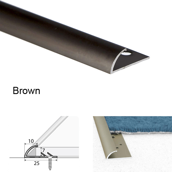 Aluminium Anodised Single Grip Carpet Profile Trim