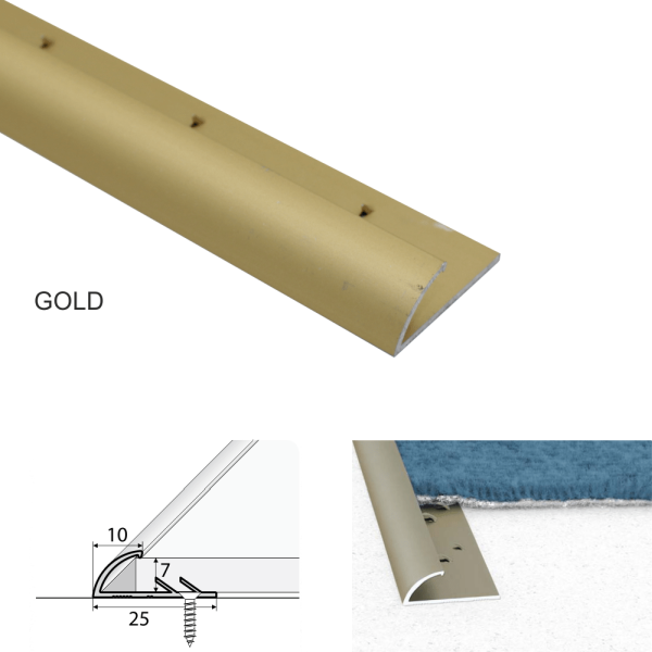 Aluminium Anodised Single Grip Carpet Profile Trim