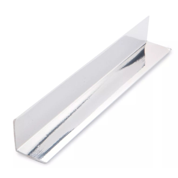 PVC Chrome Silver Effect Internal Angle Wall Cladding Trim - 2.45m