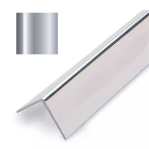 PVC Chrome Silver Effect Internal Angle Wall Cladding Trim - 2.45m