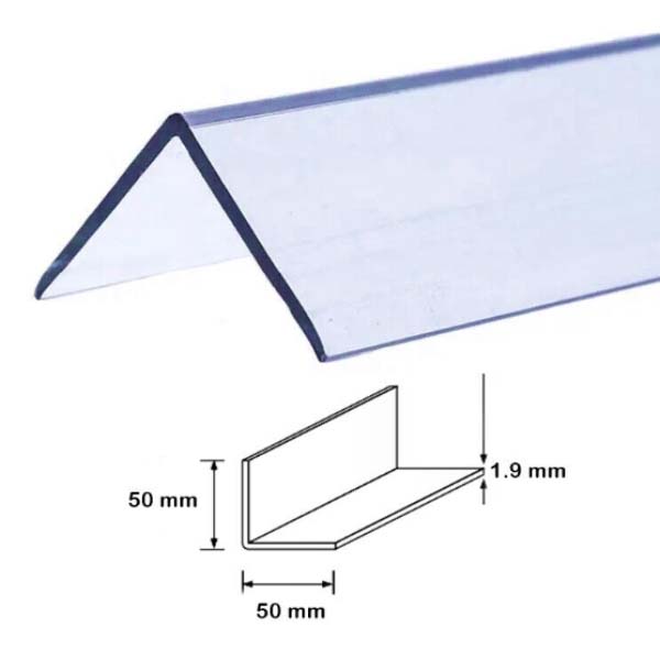 Clear Wall Corner Protector Plastic PVC Corner 90 Degree Angle Trim 2.44m Long