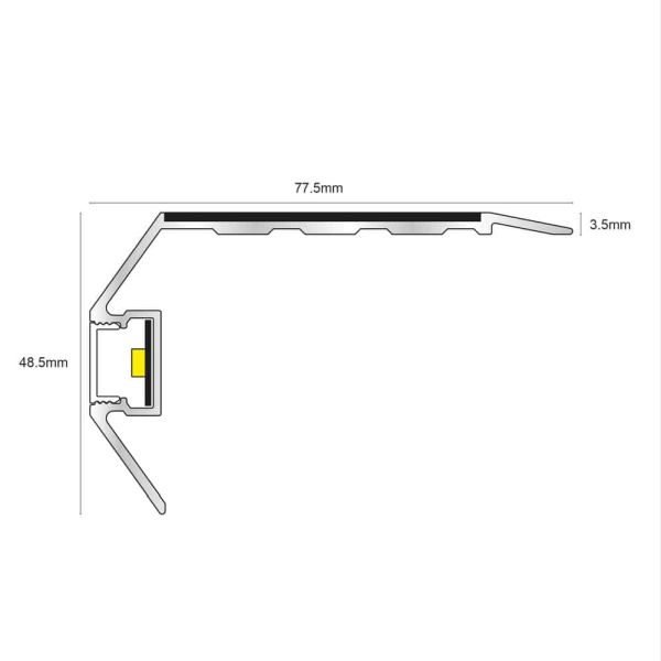 Non Slip Vision Light Down Tredsafe Commercial Stair Nosing 