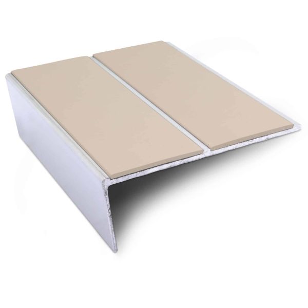 Aluminium Commercial Stair Nosing Edge Trim Anti Slip PVC Insert 