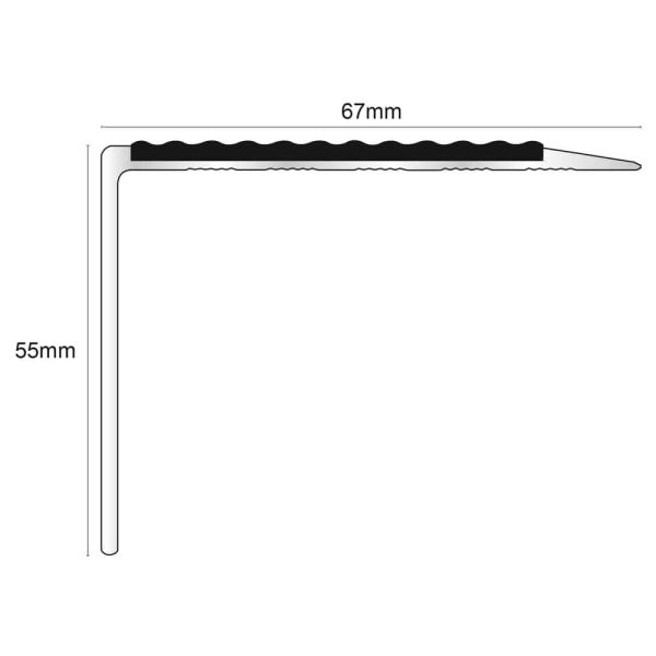 Aluminium Commercial Stair Nosing Anti Slip Edge Trim With Pvc Insert 