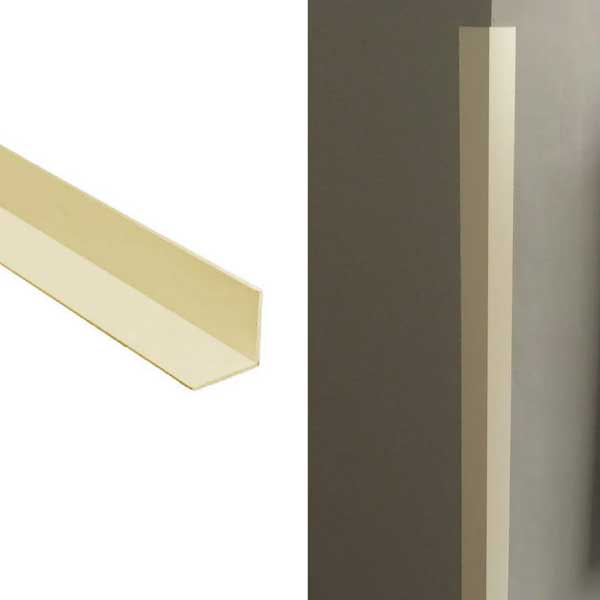 Cream Plastic Wall Corner Protector 40mm x 40mm Angle Protection