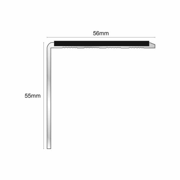 DDA Compliant Aluminium Non Slip Pvc Insert Commercial Stair Nosing Edge Trim