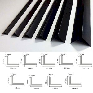 Black PVC corner angle trim 2.5m for clean wall edge finishing and corner protection