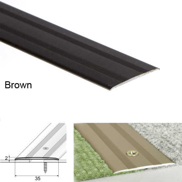 Aluminum Heavy Duty Flat Door Bar Threshold For Carpet Floor