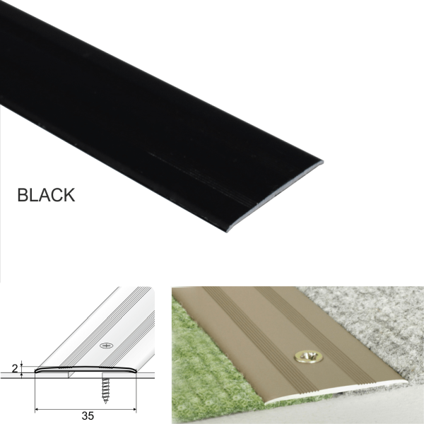 Aluminum Heavy Duty Flat Door Bar Threshold For Carpet Floor