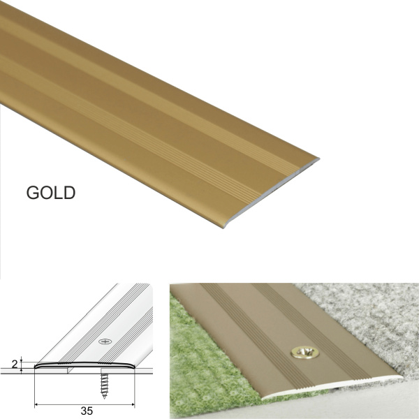 Aluminum Heavy Duty Flat Door Bar Threshold For Carpet Floor